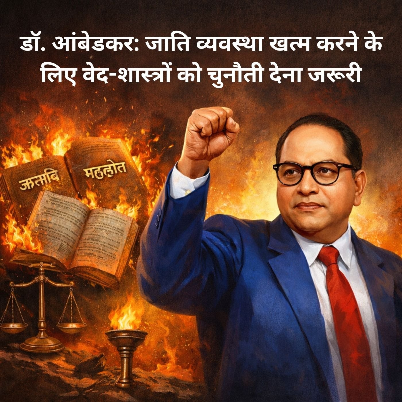 डॉ. आंबेडकर जाति व्यवस्था खत्म करने के लिए वेद-शास्त्रों को चुनौती देना जरूरी